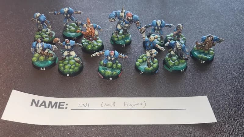 A fully based and painted roster